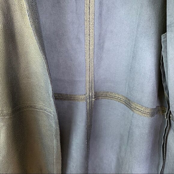 Chico’s Navy Vegan Leather/Suede Jacket Topper XS/2 - Picture 8 of 15